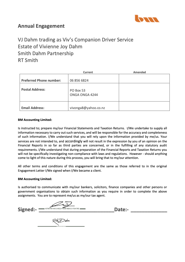 BM FuseSign — Annual Engagement, signing receipt